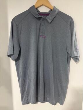 Oakley Golf Polo Shirt Men’s Large Gray Purple Performance Golf Hydrolix